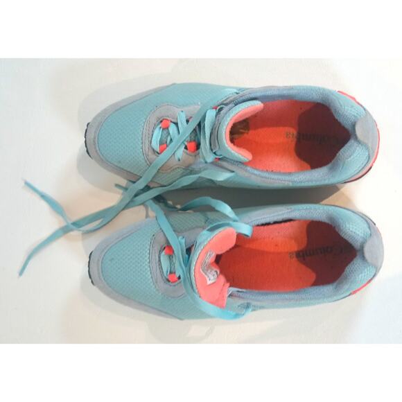COLUMBIA PIPESTONE WALKIN LACE UP COMFORT SHOES SIZE 8 BLUE ORANGE - Picture 8 of 9